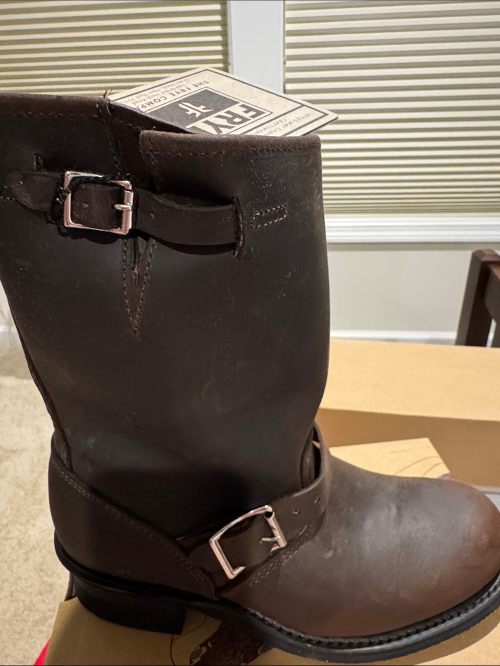 Frye Deep Brown Leather Mid-Calf 12R Engineer Boots